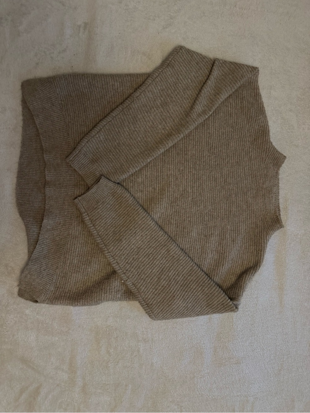Classic Cowl Neck Sweater in Taupe